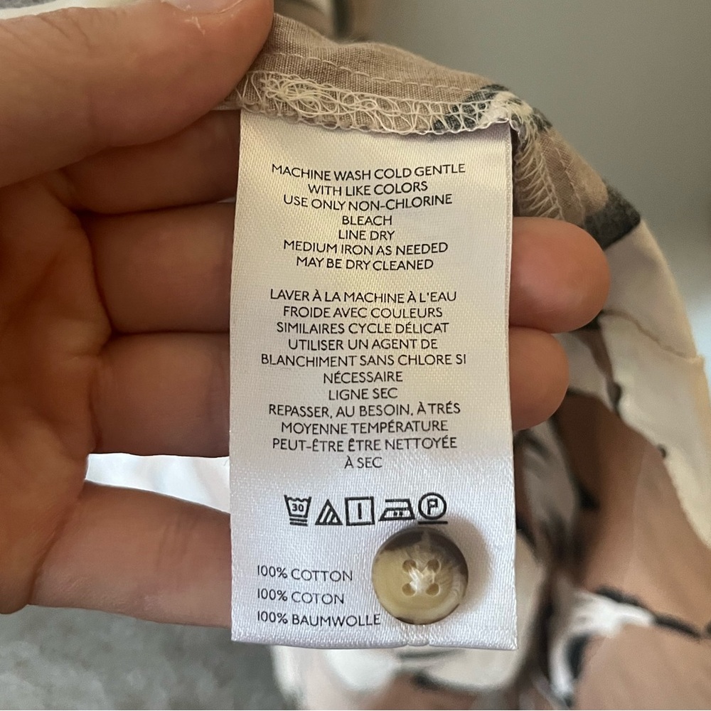 Floral Button-Down Midi Dress in Taupe and White. Maeve by Anthropologie - Picture 10 of 16